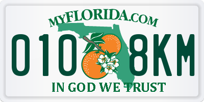 FL license plate 0108KM