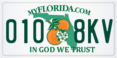 FL license plate 0108KV