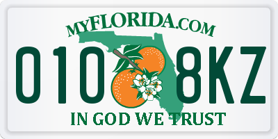 FL license plate 0108KZ