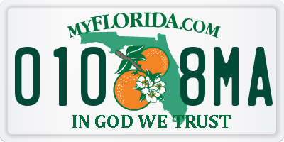 FL license plate 0108MA