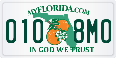 FL license plate 0108MO