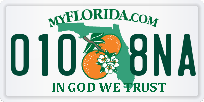 FL license plate 0108NA
