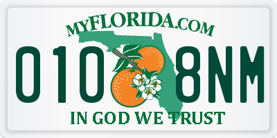 FL license plate 0108NM