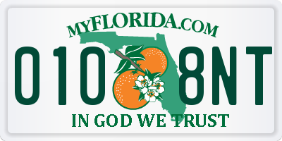 FL license plate 0108NT