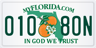 FL license plate 0108ON