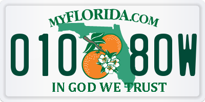 FL license plate 0108OW