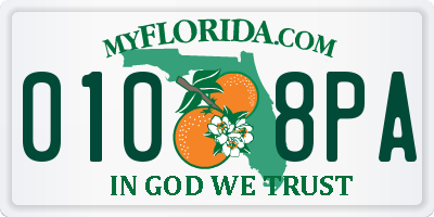 FL license plate 0108PA