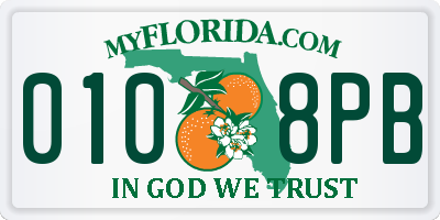 FL license plate 0108PB