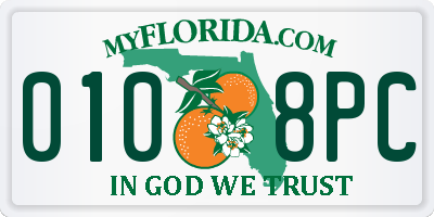 FL license plate 0108PC