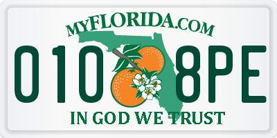 FL license plate 0108PE