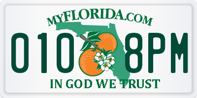 FL license plate 0108PM