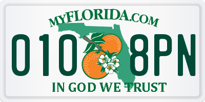FL license plate 0108PN