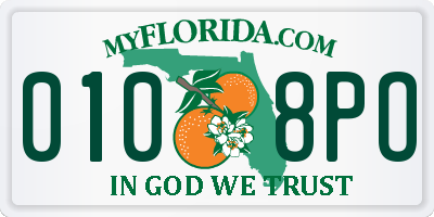 FL license plate 0108PO