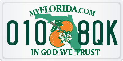 FL license plate 0108QK