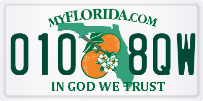 FL license plate 0108QW
