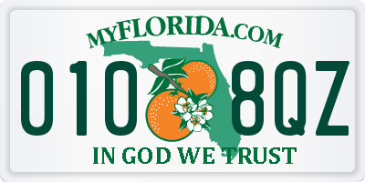 FL license plate 0108QZ