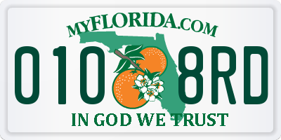 FL license plate 0108RD