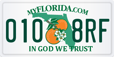 FL license plate 0108RF