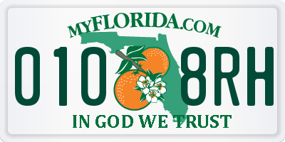 FL license plate 0108RH