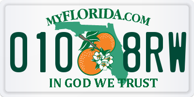 FL license plate 0108RW