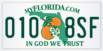 FL license plate 0108SF