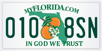 FL license plate 0108SN