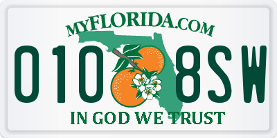 FL license plate 0108SW