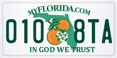 FL license plate 0108TA