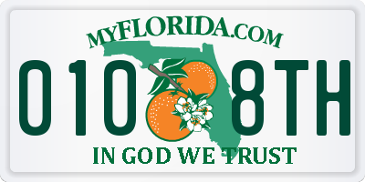 FL license plate 0108TH