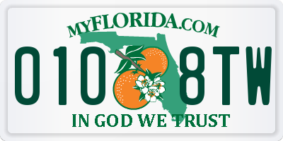 FL license plate 0108TW