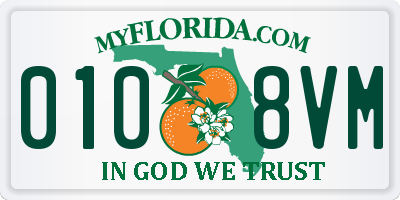 FL license plate 0108VM