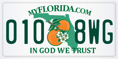 FL license plate 0108WG