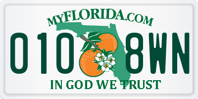 FL license plate 0108WN
