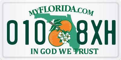 FL license plate 0108XH