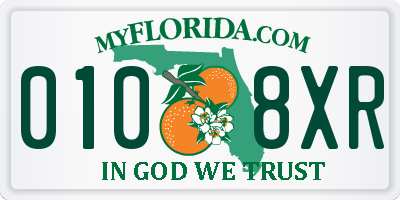 FL license plate 0108XR