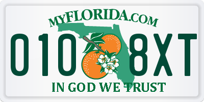 FL license plate 0108XT