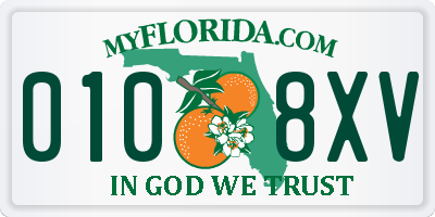 FL license plate 0108XV