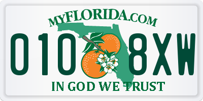 FL license plate 0108XW
