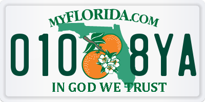 FL license plate 0108YA