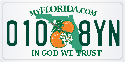 FL license plate 0108YN