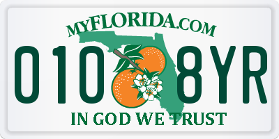 FL license plate 0108YR