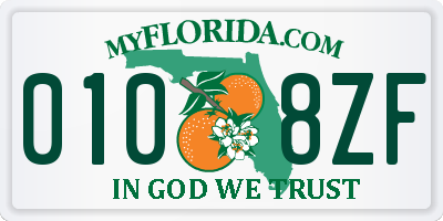 FL license plate 0108ZF