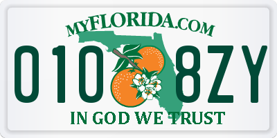 FL license plate 0108ZY