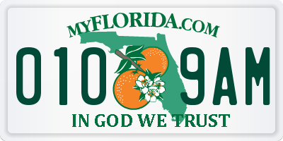 FL license plate 0109AM