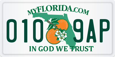 FL license plate 0109AP