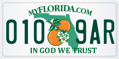 FL license plate 0109AR