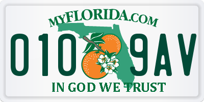 FL license plate 0109AV