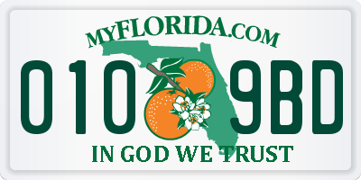 FL license plate 0109BD