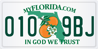 FL license plate 0109BJ