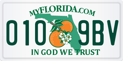 FL license plate 0109BV